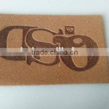 Custom & design debossed Leather Patches logo for garment ,shoes,sofa