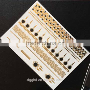 Hot Gold Silver Metallic Temporary Tattoos Fashion Flash Tattoo Sticker/tatoo/adhesive Sticker Tattoo/face Sticker