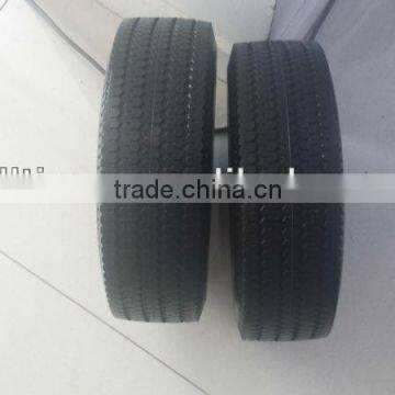 Black color 4.10/3.50-4 pu foam rubber wheel with plastic rim