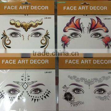 2015 New Scary designs Eye tattoo sticker water transfer face Art decor