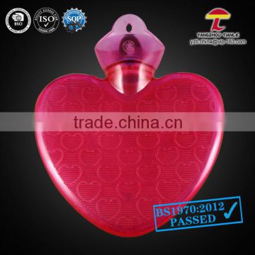 BS1970-2012 2000ml heart-shaped pvc hot water bottle