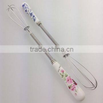 New design stainless steel eggbeater ceramic handle