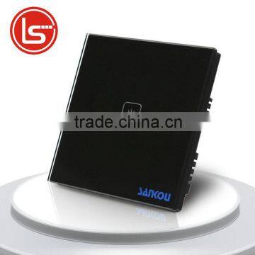 Wall Light Touch Sensor Switches 1Gang2Way Black Glass Panel+LED UK Standard Switch AC110-250V Smart Home Automation