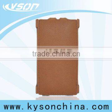 Guangzhou factory brown mouse grain pu leather case for nokia x2-01