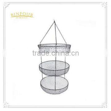 Cheapest Metal Standing 3 Tiers Fruit Basket Storage Basket with Handle