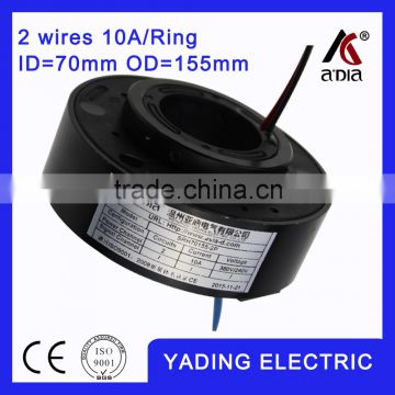 SRH70155 2P channel slip ring motor ID70 mm. OD150mm. 2Wires, 10A 2 wires