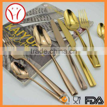 coffee golden and yellow golden Inox flatware