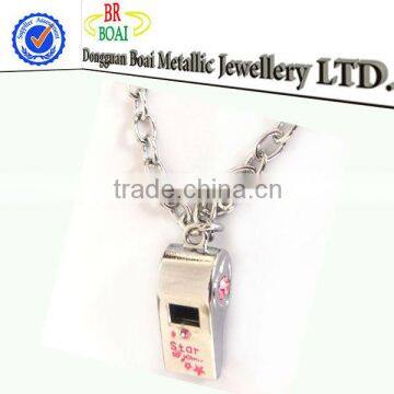 cute whistle necklace with iron chain