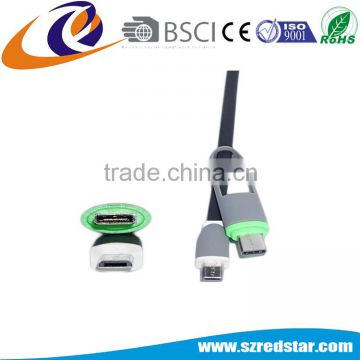 New Arrival Fashion 2 in 1 multi type c cable customize logo