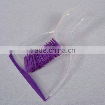 Colourful Household Cleaning Transparent PP Dustpan with Brush Set