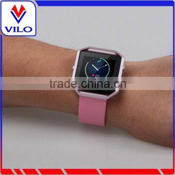 Luxury Genuine Leather Wrist Strap Watch Band For Fitbit Blaze Smart Watch+Metal Frame photo-5