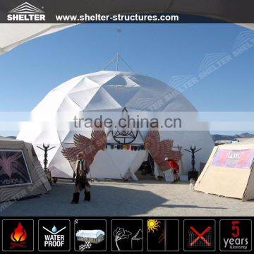 Sturdy Snow Resistant white PVC geodesic dome tent for sale