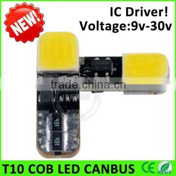 Error Free 160 mA T10 CANBUS LED Side Light Bulb white Canbus T10 5w5 white color COB chip car led lighting