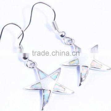 Wholesale 925 Sterling Silver Blue Opal Starfish Earrings photo-4