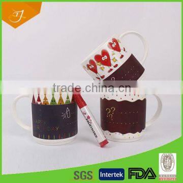 Promotion Item Writing Mug With Greeting Card Writing,Valentine Design