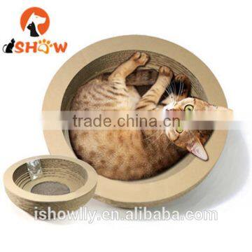 Scratcher Cat Toy Scratch Board bowl shape with catnip corrugated circle