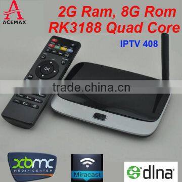 RK3188 Quad Core Android tv Box With Android 4.2.2 Support Miracast