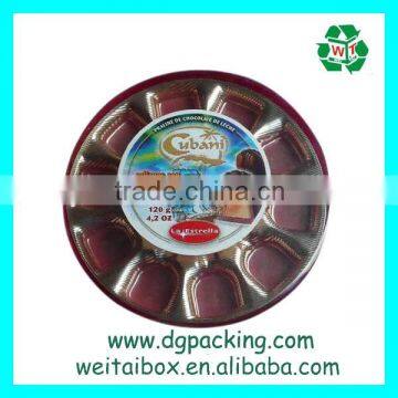 golden circular plastic candy&Dried fruit blister tray