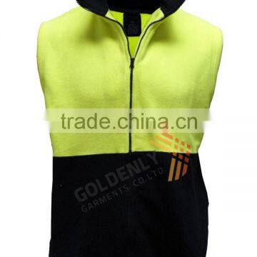 MEN'S Hi-Vi poloar fleece dafety wear vest