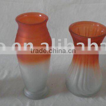 double color glass vase