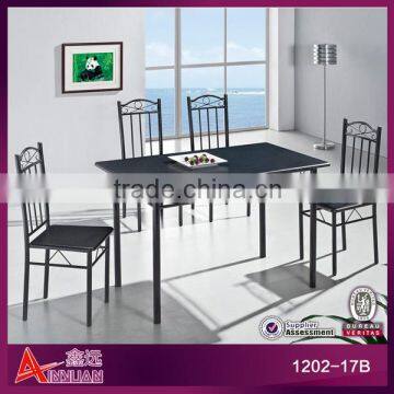 1202-17B Modern 5 piece metal dining table set