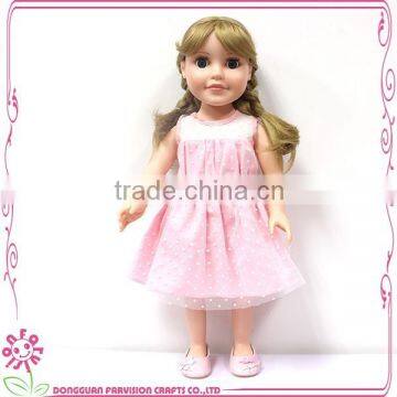 pink skin 18 inch big size doll with wig hair