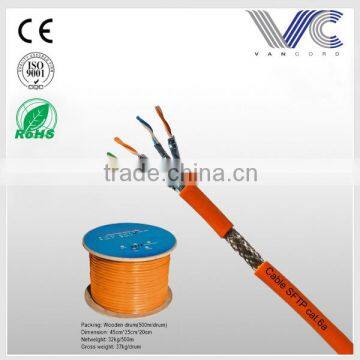 Frankever best price wooden drum SFTP CAT6A lan cable