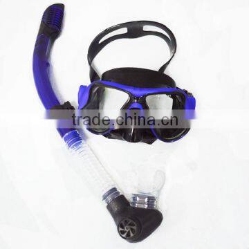 2016 China Sold out of stock Rubber HD tempered glasses silicone diving mask and snorkel for swimming