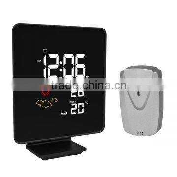 DESKTOP COLORFUL WIRELESS WEATHER STATION WITH SENSOR ALARM CLOCK, CE ROHS R&TTE and FCC compliance S638B