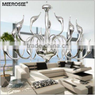Modern Large Swan Chandelier Light Fixture 18 lights Black Silver color swan suspension light for Pendant Style
