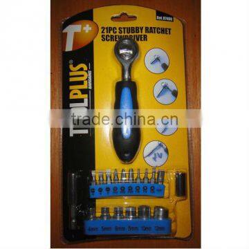 21pcs stubby ratchet screwdriver set