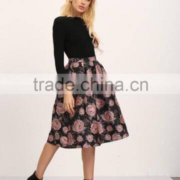 Clothing Factories in China Autumn Winter Fashion Floral Embroidered A-line Latest Long Skirt Design for Ladies 2016 Supplier's Choice photo-5