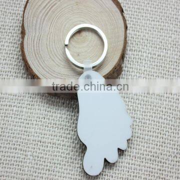 Foot shape sublimation mdf keychain for kids