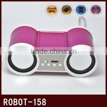 Robot-158uTelescope Card Speaker,USB Music Speaker, Hi-Fi Stereo Portable Fm Radio