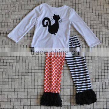2016 Latest Design Infant Floral Pumpkin Cat Halloween Clothing photo-3