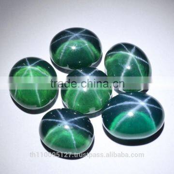 104.90 Ct Emerald Green Star Sapphire 6 Rays Lab Created Stone