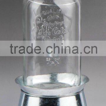 Glass juice dispenser with metal rack(CCP847T)