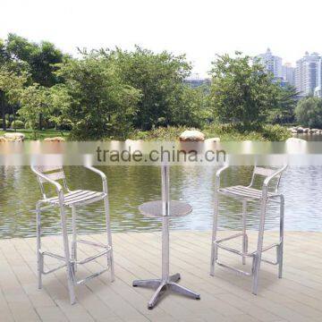 Bar arm chair and stainless steel table