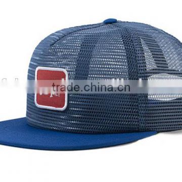 Hot selling flat brim custom wholesale full mesh trucker cap ,mesh cap and hat