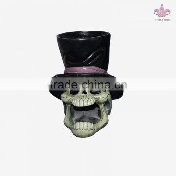 2014 New Hand-painted Ceramic Skull Planter