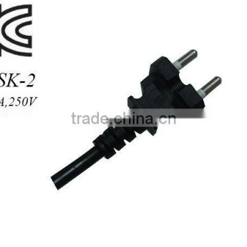 Korea 250v power cord with male female plug KC approval