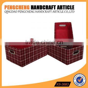 Hot sale portable stripe line polyester storage box with handle