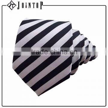 wholesale custom silk man white striped necktie