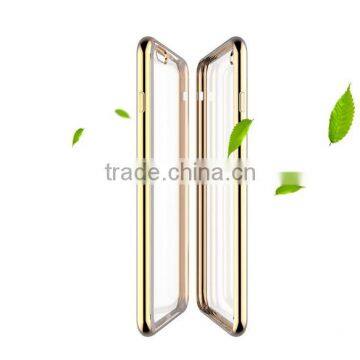 Luxury Ultra Slim Gold Plating Crystal Clear Tpu Case for Iphone 6 Transparent Soft Phone Bag Cover photo-6