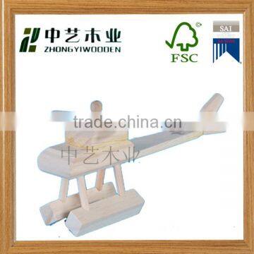OEM Eco-friendly Assembled Unfinished Pine Small Wooden Plane Toys photo-2