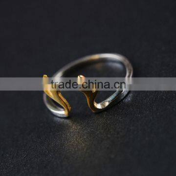 Good Quality Gold Plated Fashion Ring Jewelry Christmas Gift Reindeer Ring photo-2