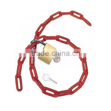 Decorative metal drag chain, PE coated chain