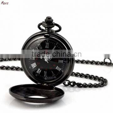 Fashion Wholesale Dark Night Pocket Watch Black Necklace Watch for Men photo-2