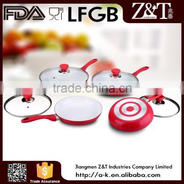 stretch aluminium frypan ceramic coating fry pan spiral bottom in different color