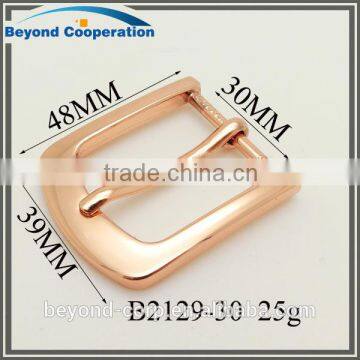 30mm shiny laquer rose gold plated pin buckle